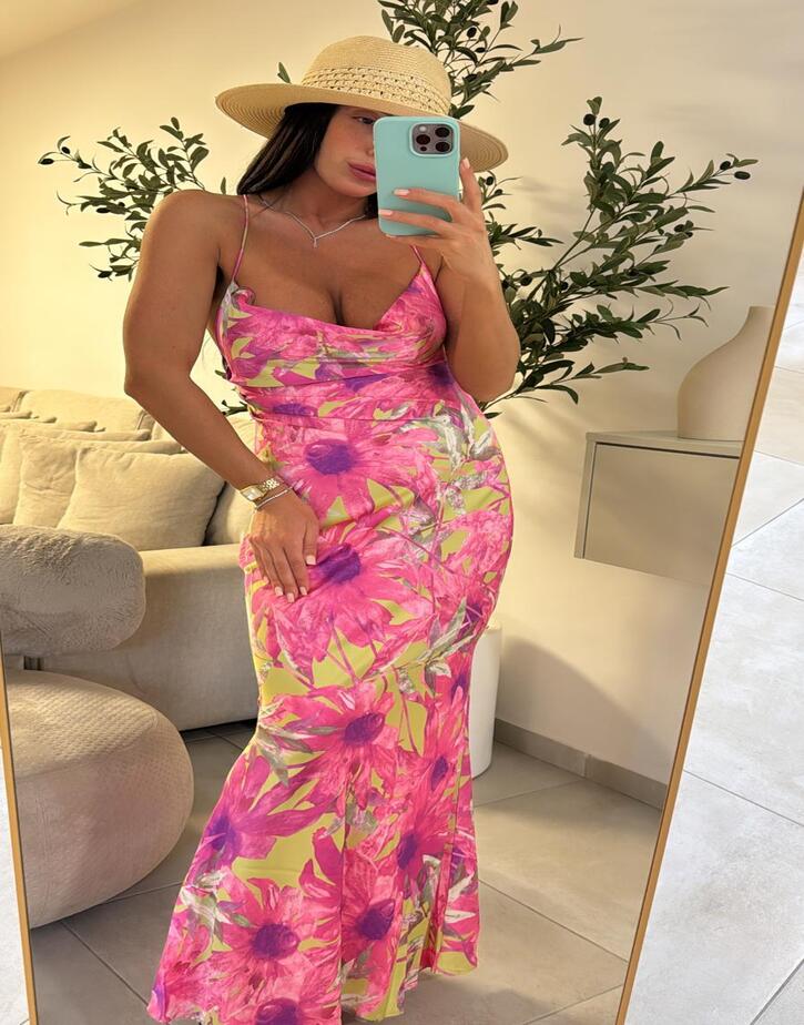 שמלת סאטן מקסי