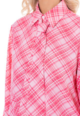 מכופתרת משבצות שילוב עניבה