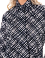 מכופתרת משבצות שילוב עניבה