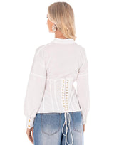 חולצה דמוי מחוך קשירות בגב