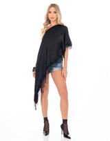 חולצת סאטן  שילוב תחרה