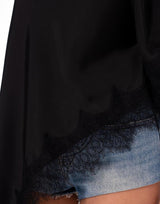 חולצת סאטן  שילוב תחרה