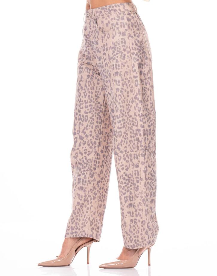 מכנס ג׳ינס הדפס נמר